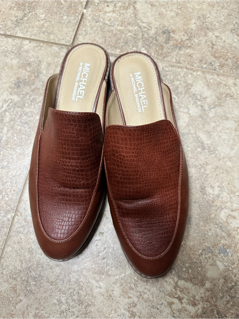 Michael Shannon Brown Leather Mules